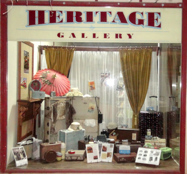 Eudunda Heritage Gallery Left Window Display at Night in August 2017