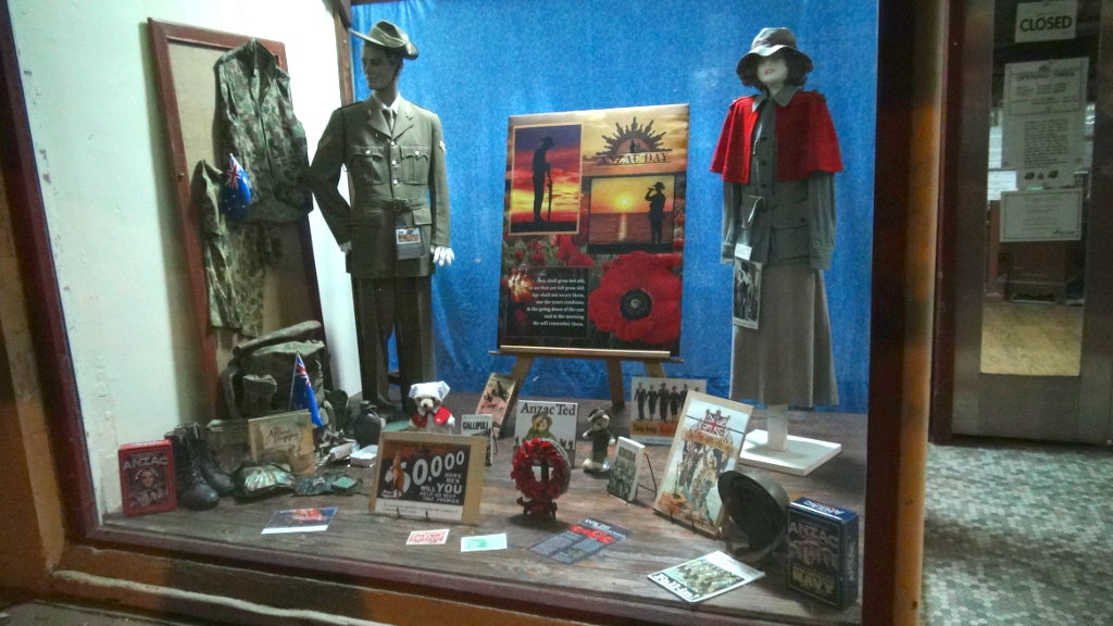 Eudunda Family Heritage Gallery - ANZAC display in front window