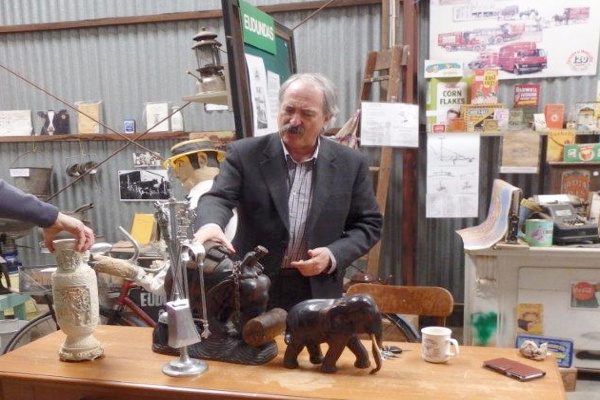 John Foumakis with some fascinating items to value at the Eudunda Family Heritage Gallery