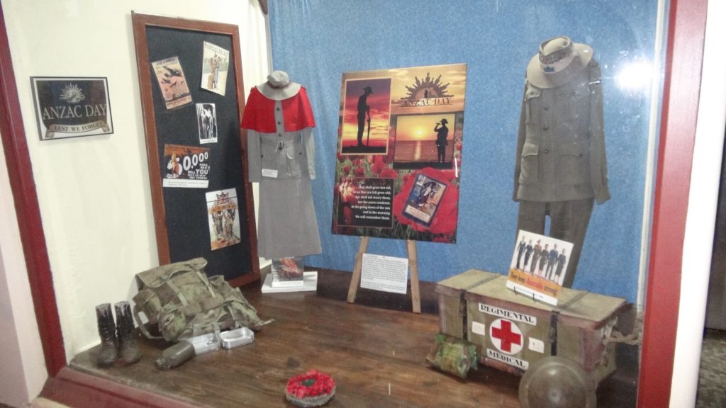 Eudunda Family Heritage Gallery - ANZAC Main Window Display Closeup