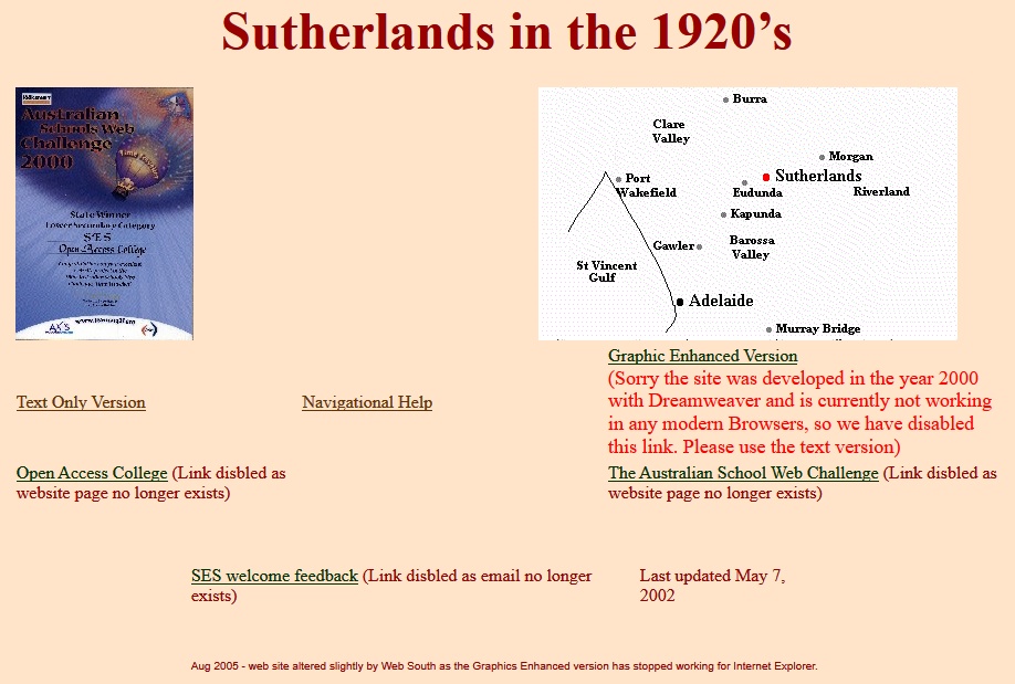 Sutherlands in the 1920s website