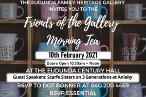 Invitation to Celebrate Heritage Gallery Birthday at Morning Tea – 10th Feb 2021