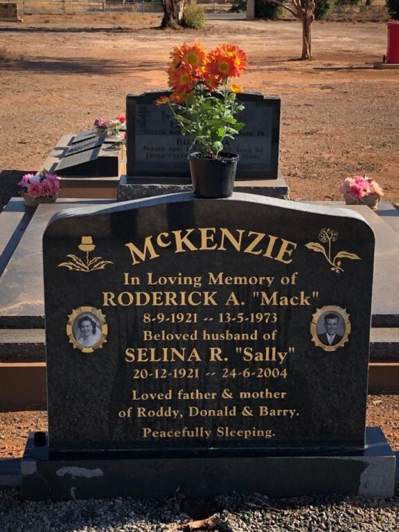 Roderick & Selina McKenzie Gravestone in Robertstown Zion Cemetery