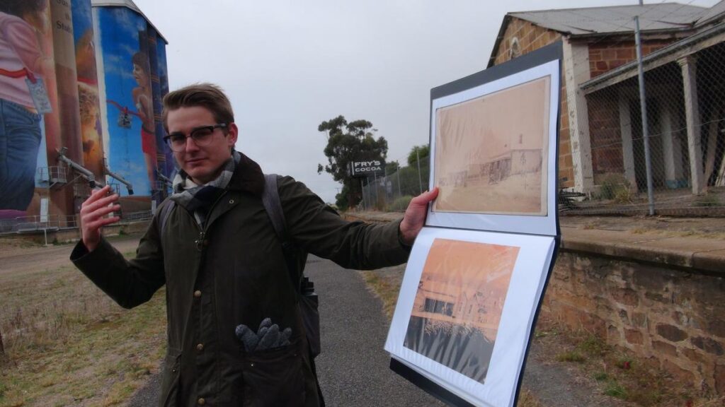 Samuel Shows Comparison Photo of the Old Railway Station