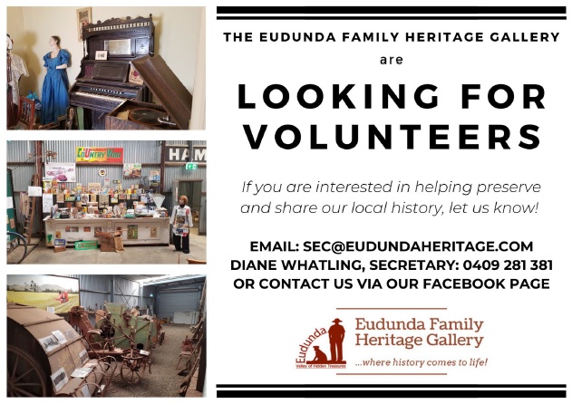 Volunteer at the Eudunda Family Heritage Gallery